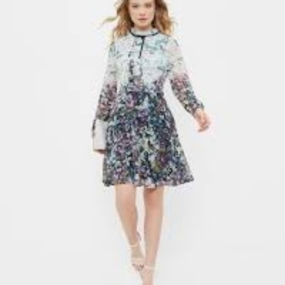 Ted Baker London Floral Dress - Purple and Blue - Picture 3 of 13